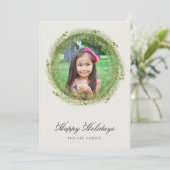 Couronne de pin de forêt Carte de vœux photo plate (Debout devant)