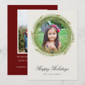 Couronne de pin de forêt Carte photo de vacances p (Devant / Derrière)