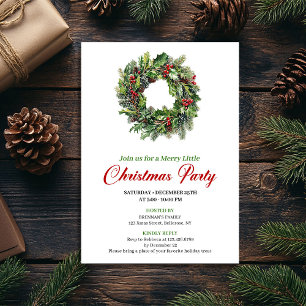 Couronne de pin minimaliste Carte de fête de Noël