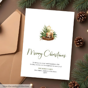 Couronne de pin scandinave Carte de Noël imprimabl