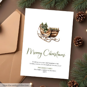 Couronne de pin terreuse Carte de vœux de Noël mod