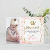 Couronne de princesse pour fille carte de remercie (Debout devant)