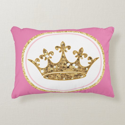 Couronne de princesse rose en or Coussin personnal (Devant)