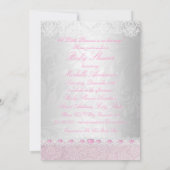 Couronne de princesse rose Invitation bébé en dent (Dos)