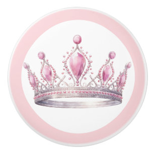 Couronne de Princesse Rose Poignée Céramique Fémin