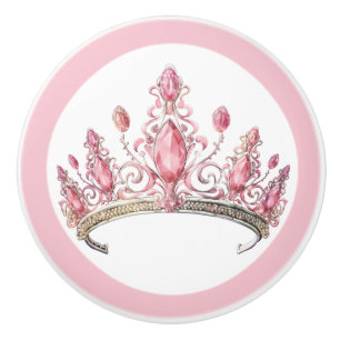 Couronne de Princesse Rose Poignée Céramique Fémin
