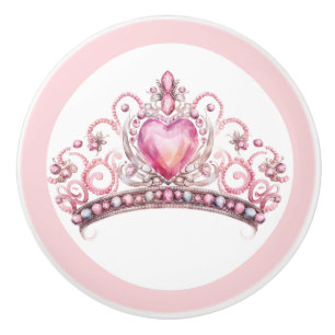 Couronne de Princesse Rose Poignée Céramique Fémin