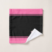 Couronne de princesse & Texte sur fond Noir & Rose (Gant de toilette)