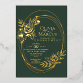 Couronne de roses florales chic Invitation de mari (Recto)