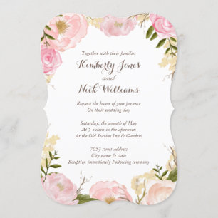 Couronne de roses florales douces Invitation de ma
