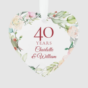 Couronne de roses pour les 40 ans de mariage Rubis