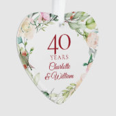 Couronne de roses pour les 40 ans de mariage Rubis (devant)