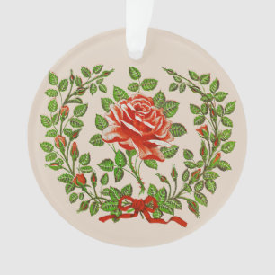 Couronne de roses rouges vintage Art floral de sal