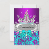 Couronne de Shimmer Turquoise Violet Invitation Qu (Devant)