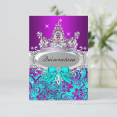Couronne de Shimmer Turquoise Violet Invitation Qu (Debout devant)