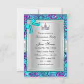 Couronne de Shimmer Turquoise Violet Invitation Qu (Dos)