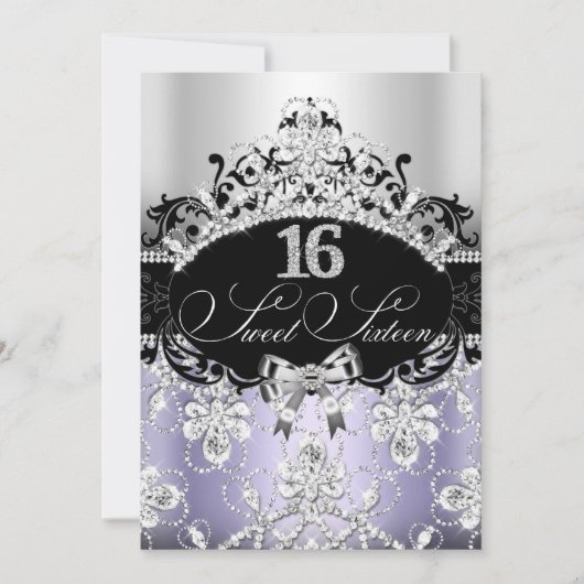 Couronne de Sparkle Violet pour Invitation d'anniv (Devant)