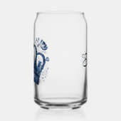 Couronne de style Delft bleu et blanc avec fleurs (Gauche)