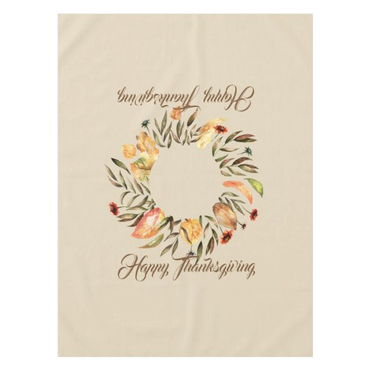 Couronne de Thanksgiving automnale nappe de table (Devant)