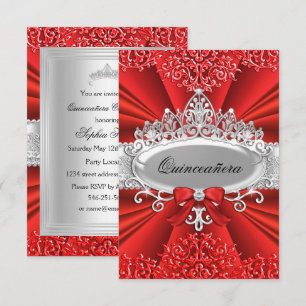 Couronne de Tiara Rouge & Damassé pour Invitation 