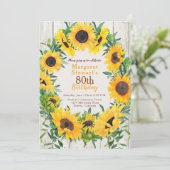 Couronne de tournesol jaune 80e Invitation anniver (Debout devant)