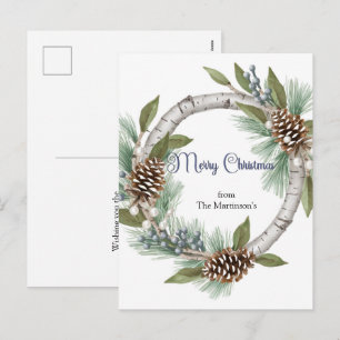 Couronne de tremble avec pommes de pin carte de No