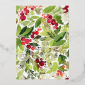 Couronne de vacances à l'aquarelle Baies et verdur (Verso)