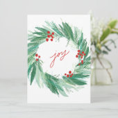 Couronne de vacances botanique chic Carte de Noël (Debout devant)