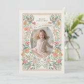 couronne de vacances fleurie carte de vœux avec de (Debout devant)