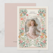 couronne de vacances fleurie fruits carte de vœux (Devant / Derrière)