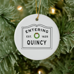 Couronne de vacances, Quincy, MA Ornement en céram