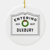 Couronne de vacances, Quincy, MA Ornement en céram (Dos)