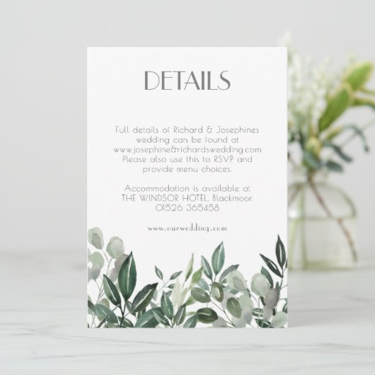 couronne de verdure de la carte de boîtier RSVP (Debout devant)