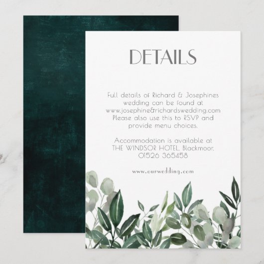 couronne de verdure de la carte de boîtier RSVP (Devant / Derrière)