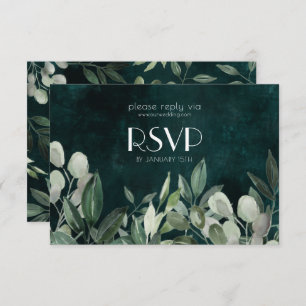 couronne de verdure de la carte de boîtier RSVP