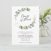 couronne de verdure d'eucalyptus carte de mariage  (Debout devant)