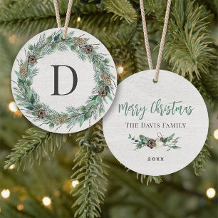 Couronne de verdure rustique lettre de monogramme
