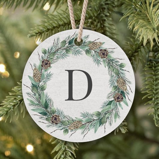 Couronne de verdure rustique lettre de monogramme