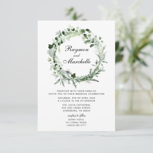 Couronne de verdure tropicale pour invitation de m (Debout devant)