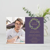 Couronne de verdure violette Photo Invitation de f (Debout devant)