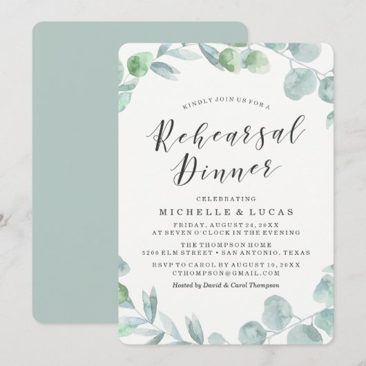 Couronne délicate | Invitation au dîner de répétit (Devant / Derrière)