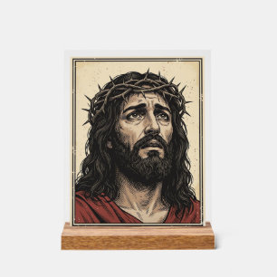 Couronne d'épines vintage portrait religieux art v