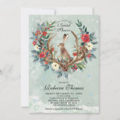 couronne d'hiver et lièvre invitation à la douche  (Devant)