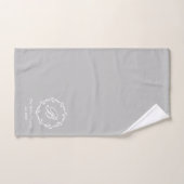 Couronne d'hiver grise rustique avec monogramme du (Serviette à main)