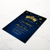 Couronne Diadème Navy Or Invitation Quinceañera (Rotation)