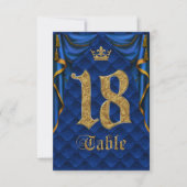 Couronne d'or bleu royal mariage numéro de table 1 (Devant)