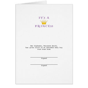 Couronne d'or "It's a Princess" avec police Wizard