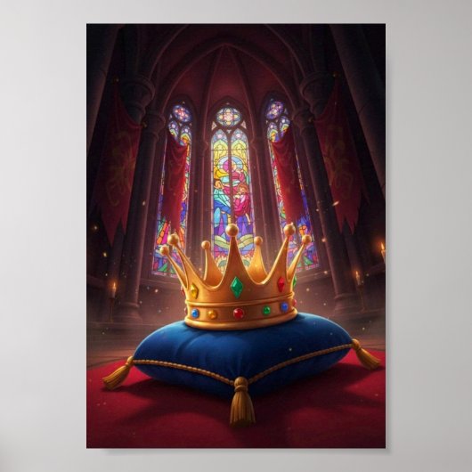 Couronne d'or royale sur un poster de conte de fée (Devant)