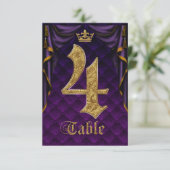 Couronne d'or violet royal mariage numéro de table (Debout devant)