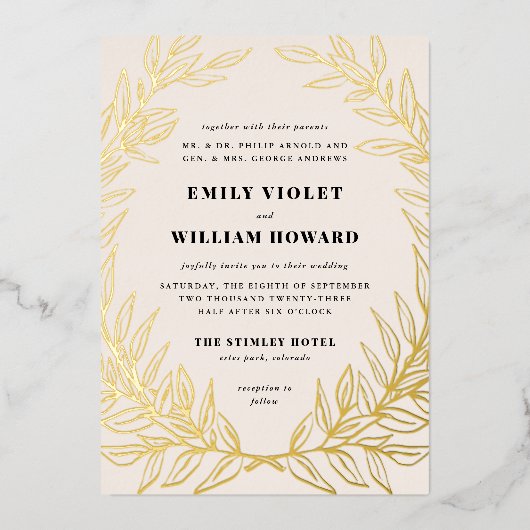 Couronne dorée d'ivoire Invitation officielle de M (Recto)